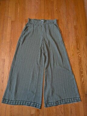 Max Studio London Green Geometric Print Wide Leg Palazzo Pants XS